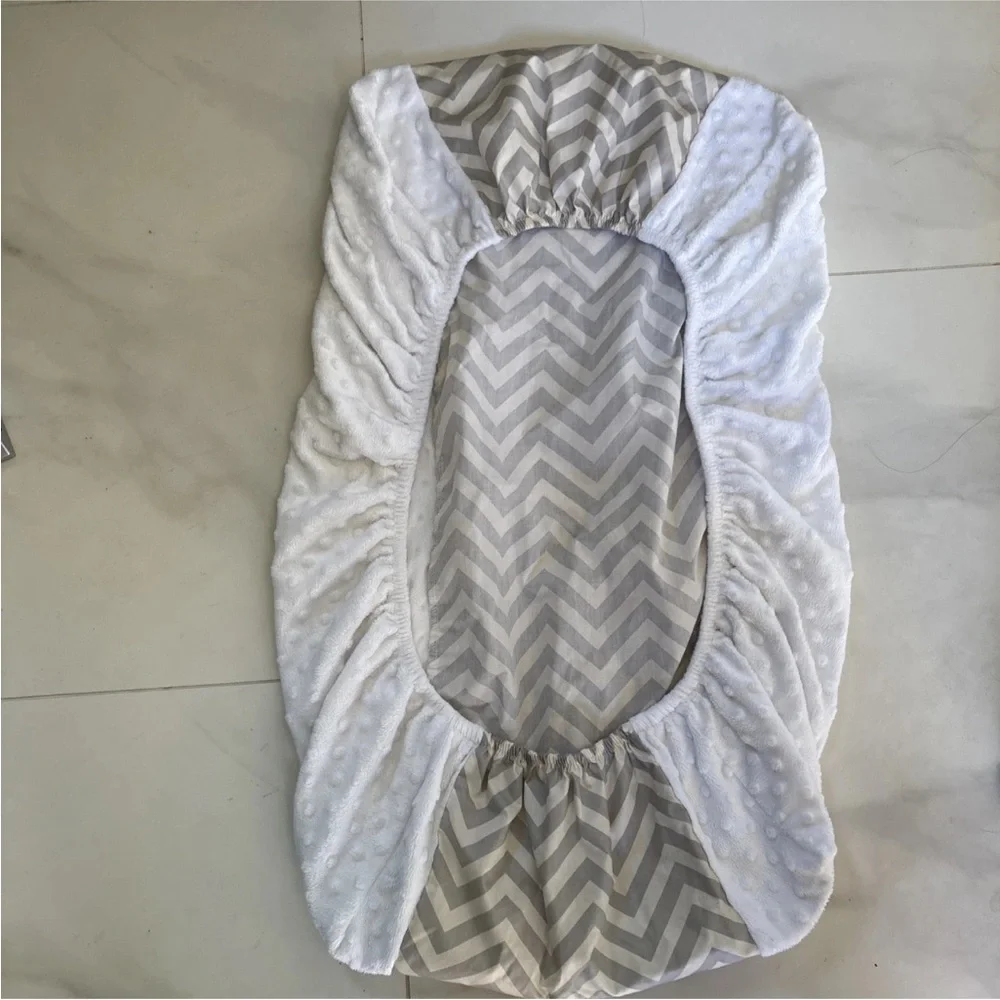 Lot of 2 Changing Pad Covers - Navy , grey/white stripes - Picture 8 of 8